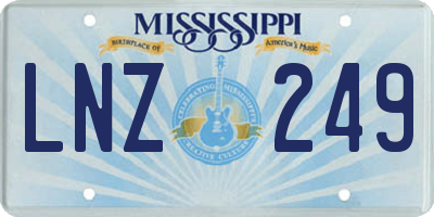 MS license plate LNZ249