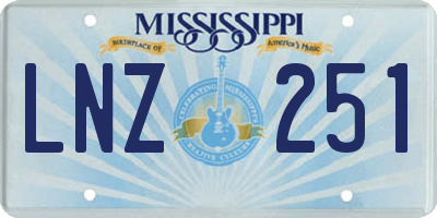 MS license plate LNZ251