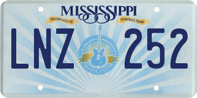 MS license plate LNZ252
