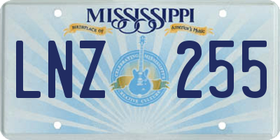 MS license plate LNZ255