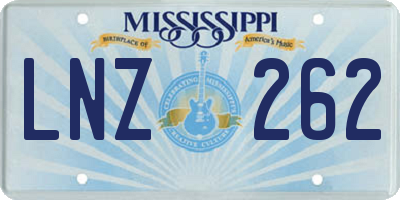 MS license plate LNZ262
