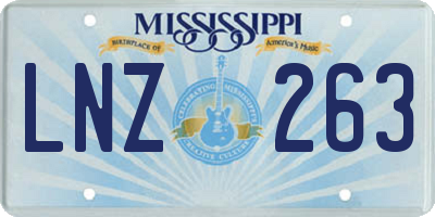MS license plate LNZ263