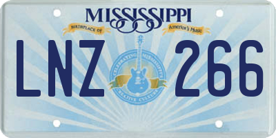 MS license plate LNZ266