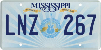 MS license plate LNZ267