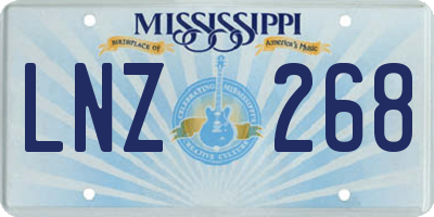 MS license plate LNZ268