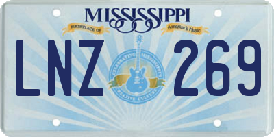 MS license plate LNZ269