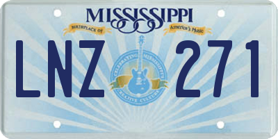 MS license plate LNZ271
