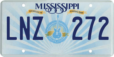 MS license plate LNZ272