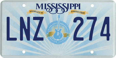 MS license plate LNZ274