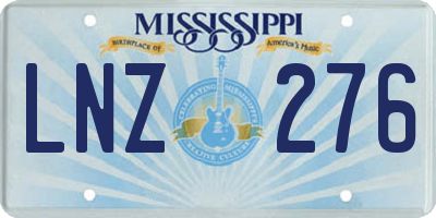 MS license plate LNZ276