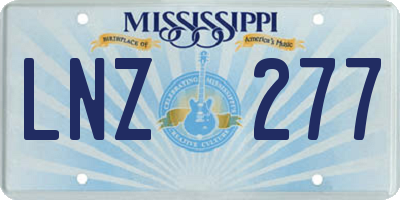MS license plate LNZ277