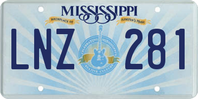 MS license plate LNZ281