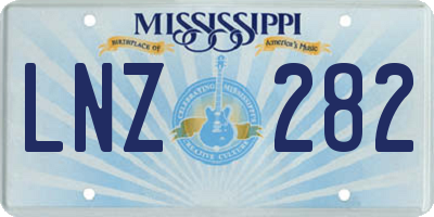 MS license plate LNZ282