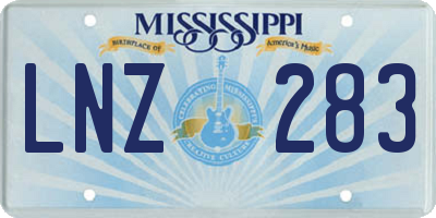 MS license plate LNZ283