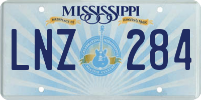 MS license plate LNZ284