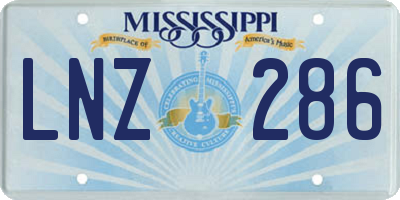MS license plate LNZ286