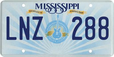 MS license plate LNZ288