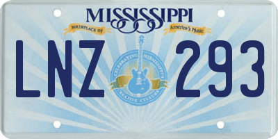 MS license plate LNZ293