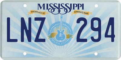 MS license plate LNZ294