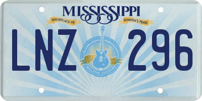 MS license plate LNZ296