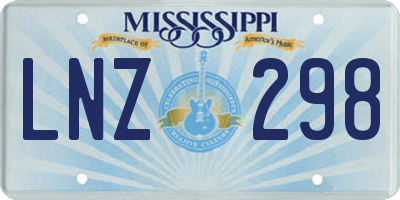 MS license plate LNZ298