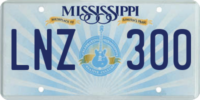 MS license plate LNZ300