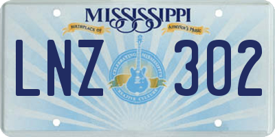 MS license plate LNZ302