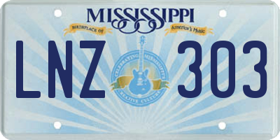 MS license plate LNZ303