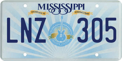 MS license plate LNZ305