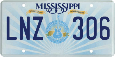 MS license plate LNZ306