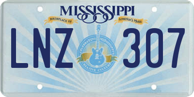 MS license plate LNZ307