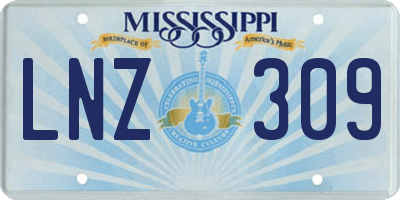 MS license plate LNZ309