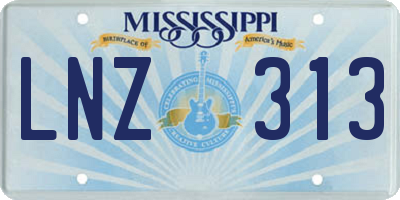 MS license plate LNZ313
