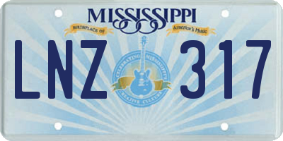 MS license plate LNZ317