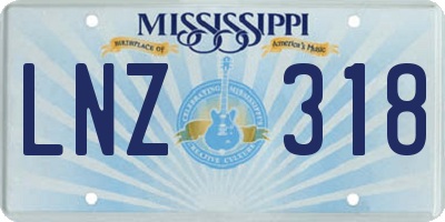 MS license plate LNZ318