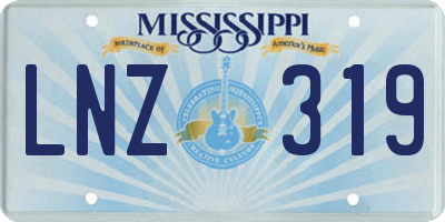 MS license plate LNZ319
