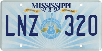 MS license plate LNZ320