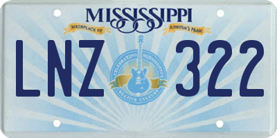MS license plate LNZ322
