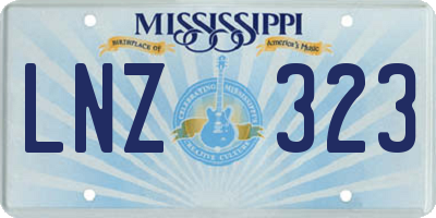 MS license plate LNZ323