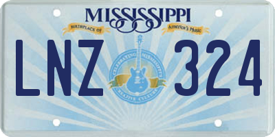 MS license plate LNZ324