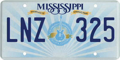 MS license plate LNZ325