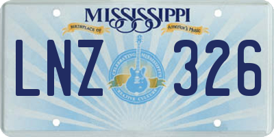 MS license plate LNZ326