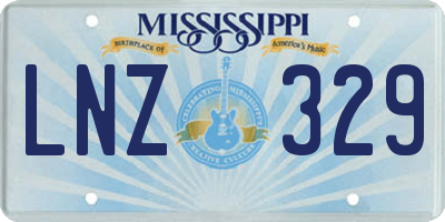 MS license plate LNZ329