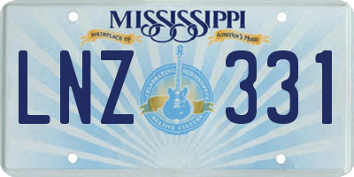 MS license plate LNZ331