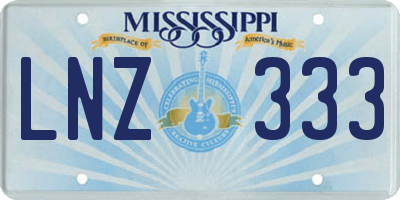 MS license plate LNZ333