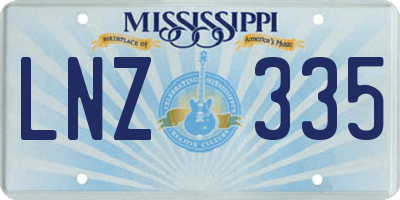 MS license plate LNZ335