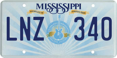MS license plate LNZ340