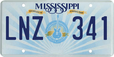 MS license plate LNZ341