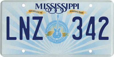 MS license plate LNZ342