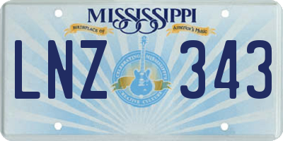 MS license plate LNZ343